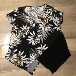 Long shirt playful floral print
